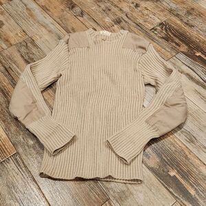 🔹️Vintage The Wooly Pully Tan Wool Long Sleeve Sweater Size 42
